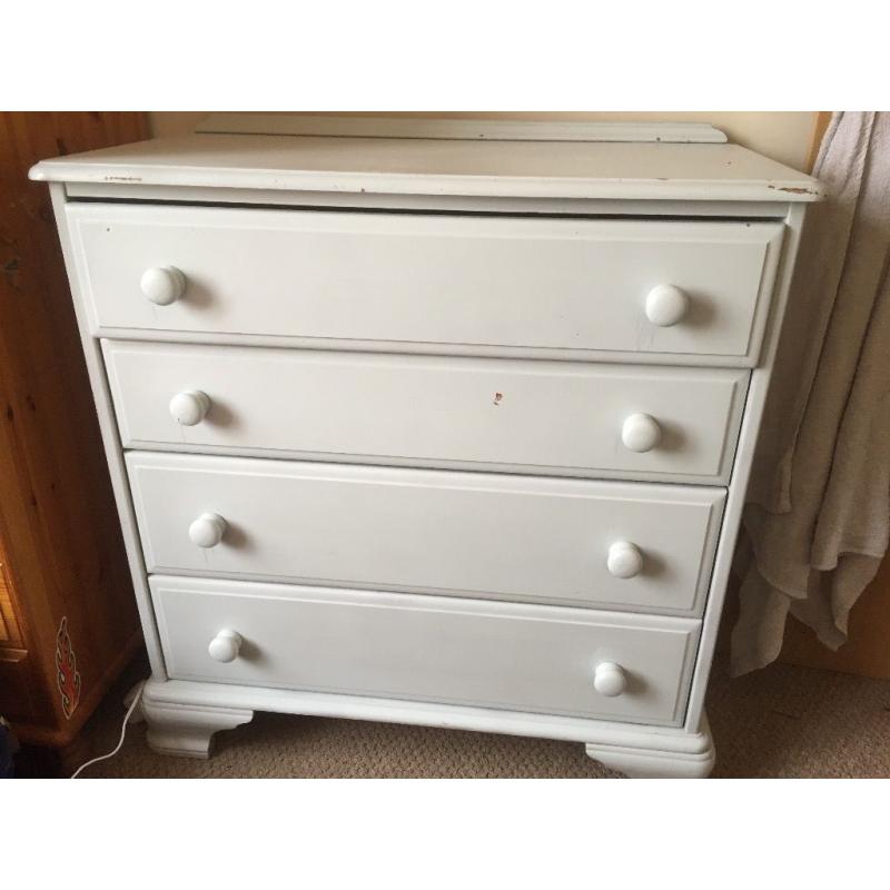 Coffee table, small chest of drawers, solid pine chest of drawers