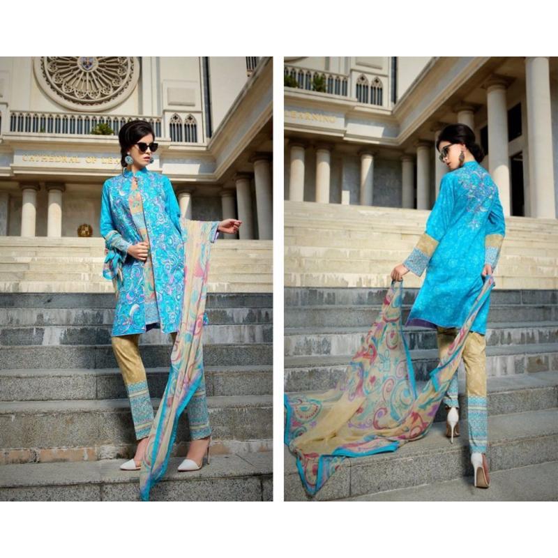 Lakhany (Komal) 3pcs Unstitched Suit - KC-1B