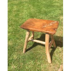 New Pair of Rectangular Solid Timber Garden / Milking Stools - Really Nice