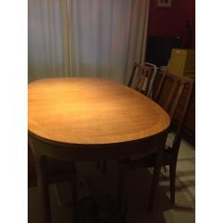 Dining table and chairs