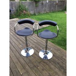 2 Leather and Crome Bar Stools