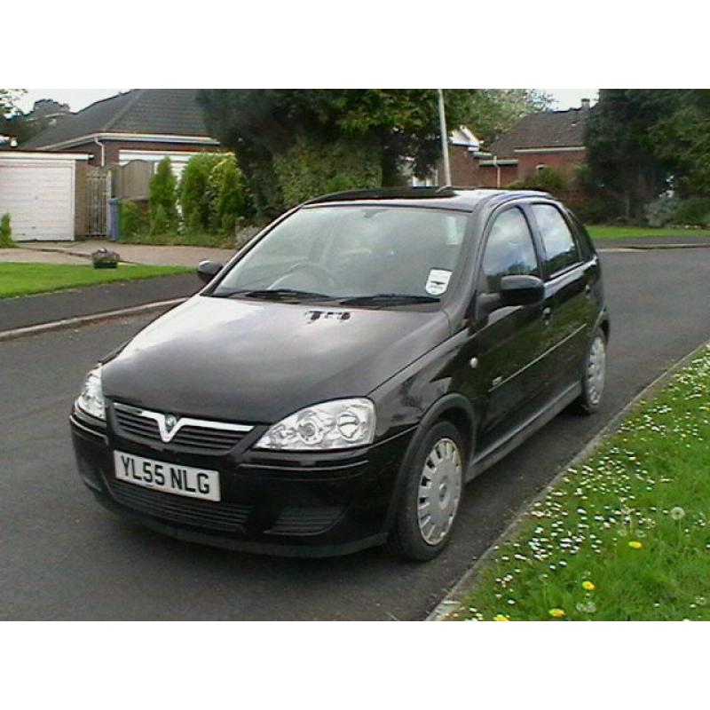 2006 VAUXHALL CORSA 1.2i TWINPORT DESIGN 5 DOOR HATCHBACK IN BLACK HPI CLEAR