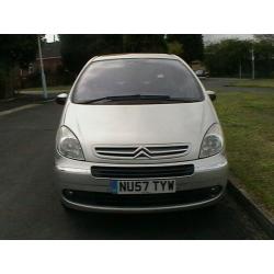 57 REG CITROEN PICASSO 1.6HDi DIESEL VTX 5 DOOR MPV ESTATE IN SILVER HPI CLEAR