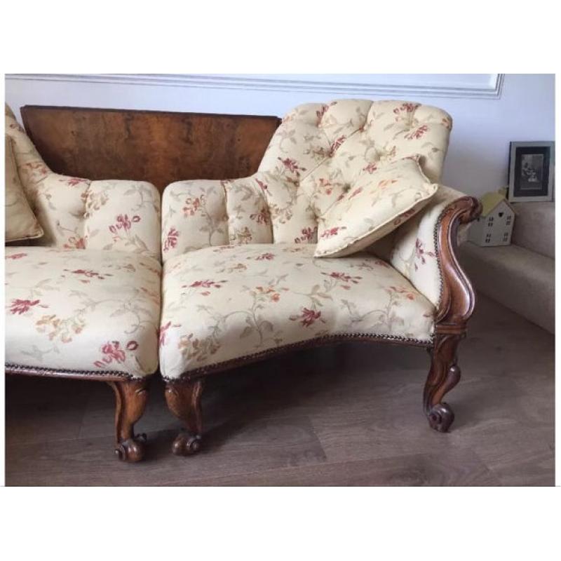 Walnut French Style Antique/Vintage Conversation Sofa-Chairs