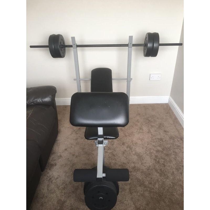 Weight bench and weights