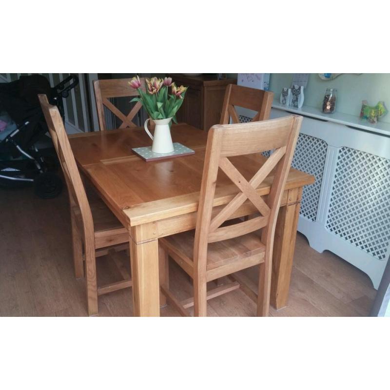 Solid Oak Table and Chairs