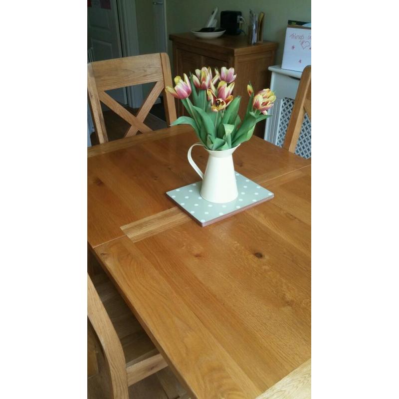 Solid Oak Table and Chairs