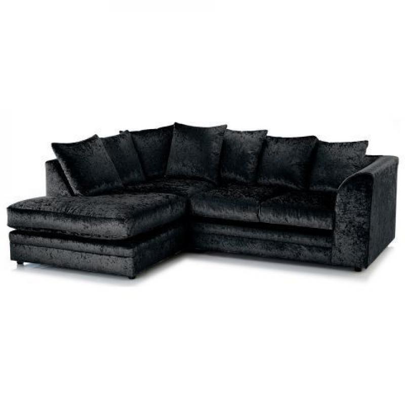 Right hand black crush velvet corner