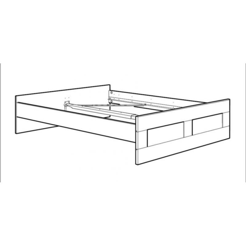 IKEA SUPER KING SIZE BRIMNES WHITE BED FRAME AND MATTRESS