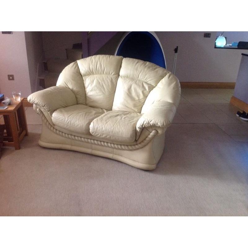 Leather two seater sofa