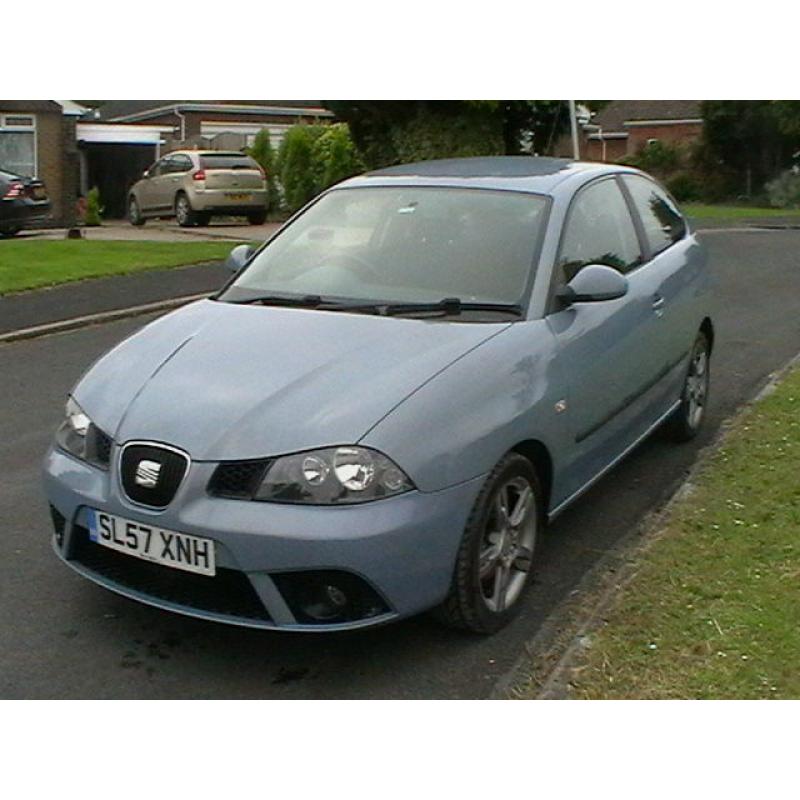 57 REG SEAT IBIZA 1.4 16v 100 FORMULA SPORT IN MET ICE BLUE HPI CLEAR WARRANTY