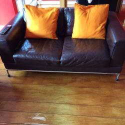 two sofas genuine leather