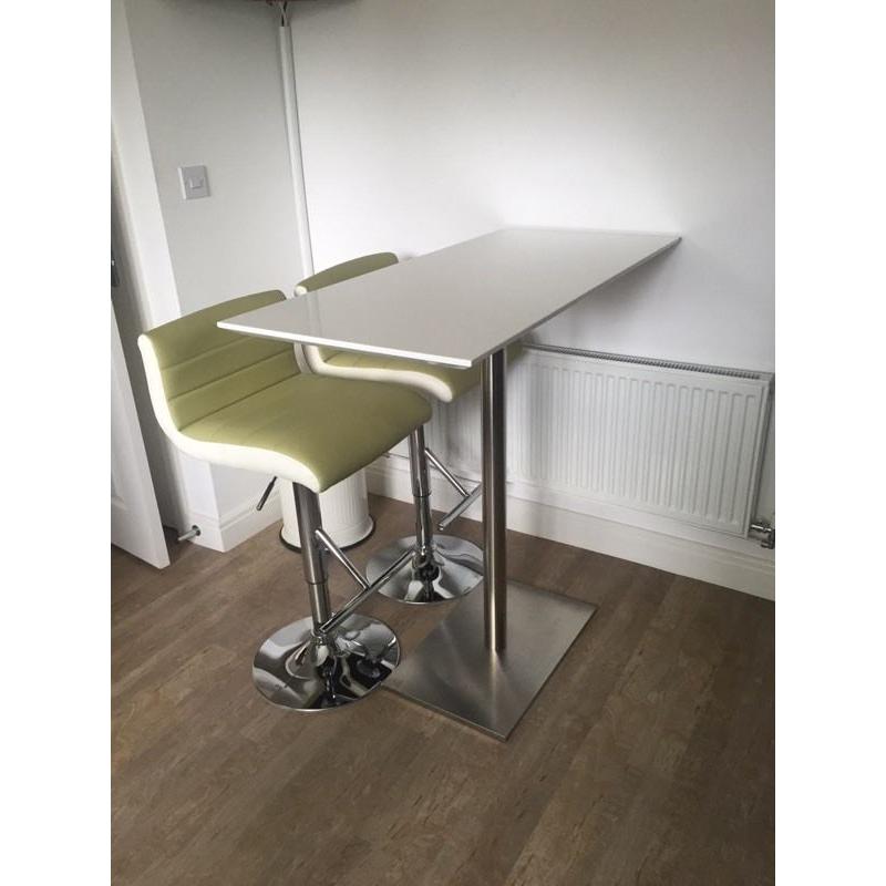 Bar table and two stools