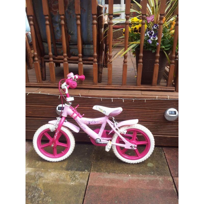 14in pink angel bike as new