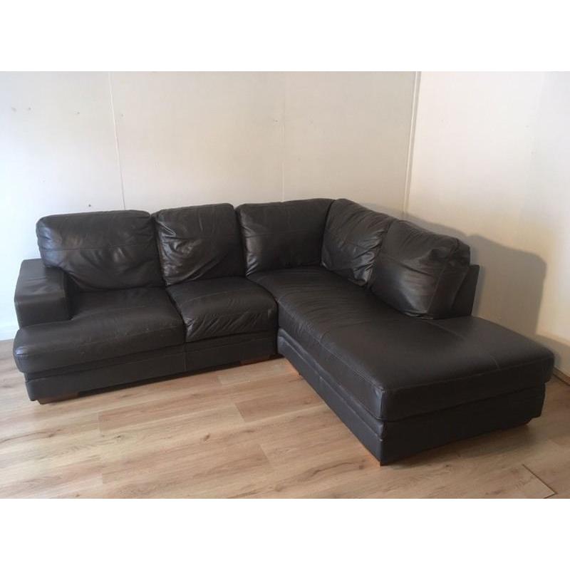 Brown genuine leather corner sofa with free delivery within London