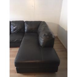 Brown genuine leather corner sofa with free delivery within London