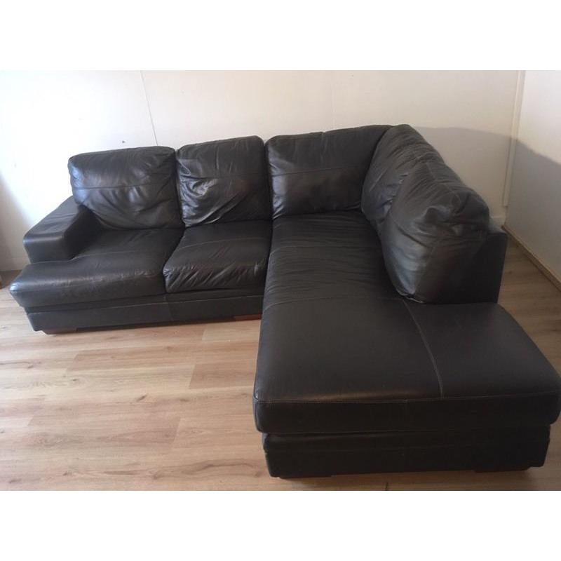 Brown genuine leather corner sofa with free delivery within London