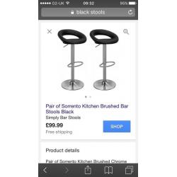 Chrome Bar / Kitchen Stools