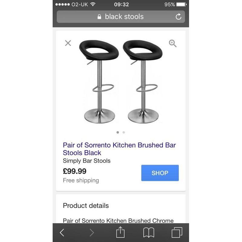 Chrome Bar / Kitchen Stools