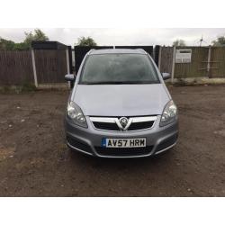 VAUXHALL ZAFIRA 2008/57 1.6 BREEZE PETROL - MANUAL - 7 SEATER **FAMILY CAR**