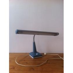 Vintage Mid Century Industrial Metal Blue Desk Lamp