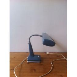 Vintage Mid Century Industrial Metal Blue Desk Lamp