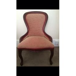 Beautiful vintage mahogany upholstered chair