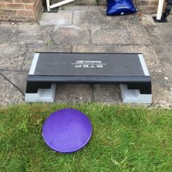 Step up gym equipment and balance disk