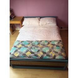 Shabby chic bed frame with mattress