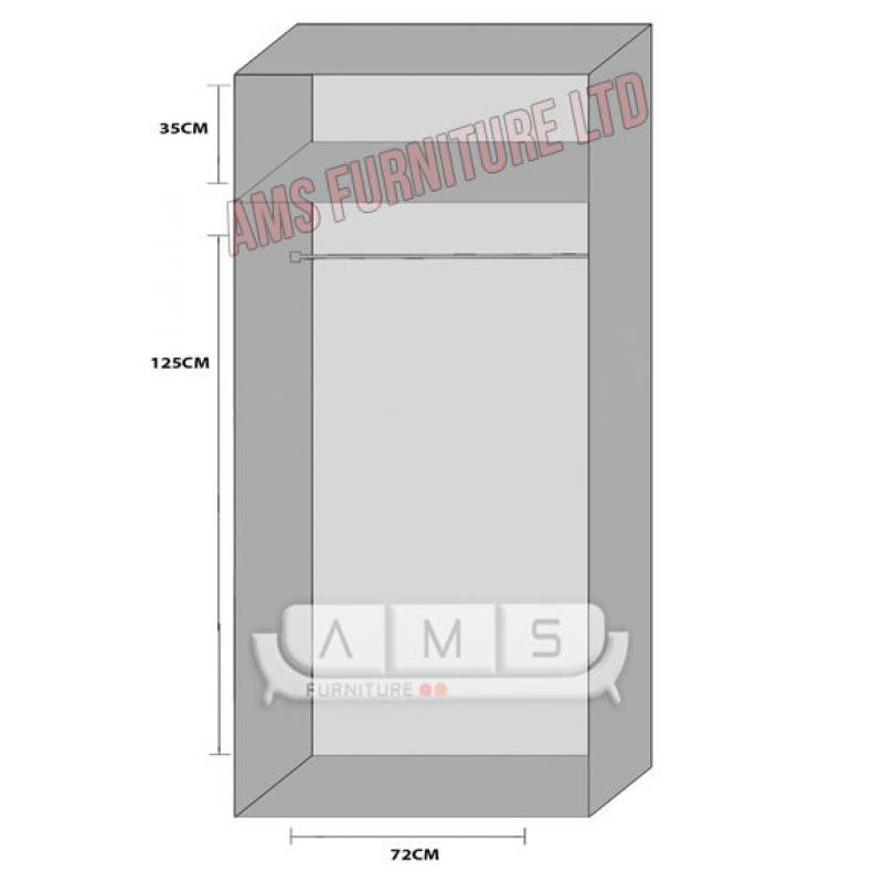 READY-BUILT - 2 Door Wardrobe with Mirror, Shelf, Hanging Rail - BRAND NEW IN ALL COLOURS