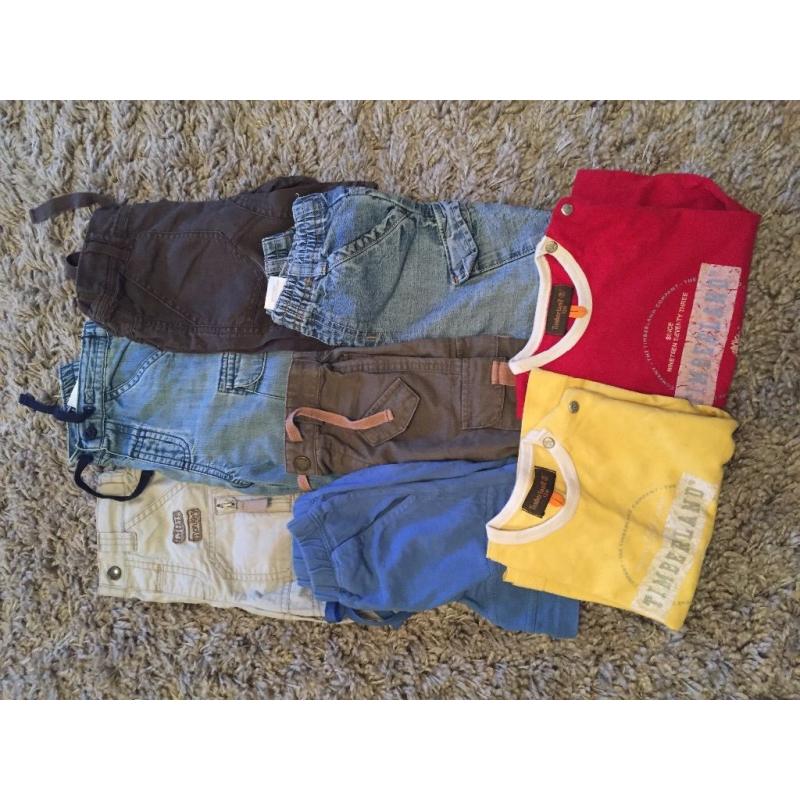 Boys small bundle 9 - 12 months. 6 shorts, 2 timberland tshirts