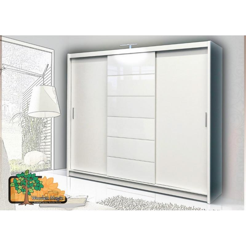 Brand New Sliding Door Wardrobe MALIBU 250cm / 98in WHITE, delivery available