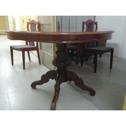 Round dining table,carved,Italian,solid mahogany,110cm