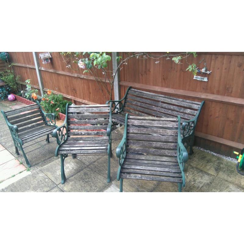 GARDEN BENCH AND CHAIRS