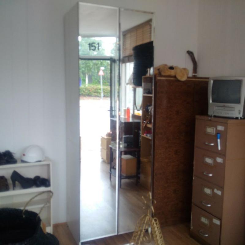 Ikea PAX double wardrobe with mirror doors in excellent condition. Can deliver free