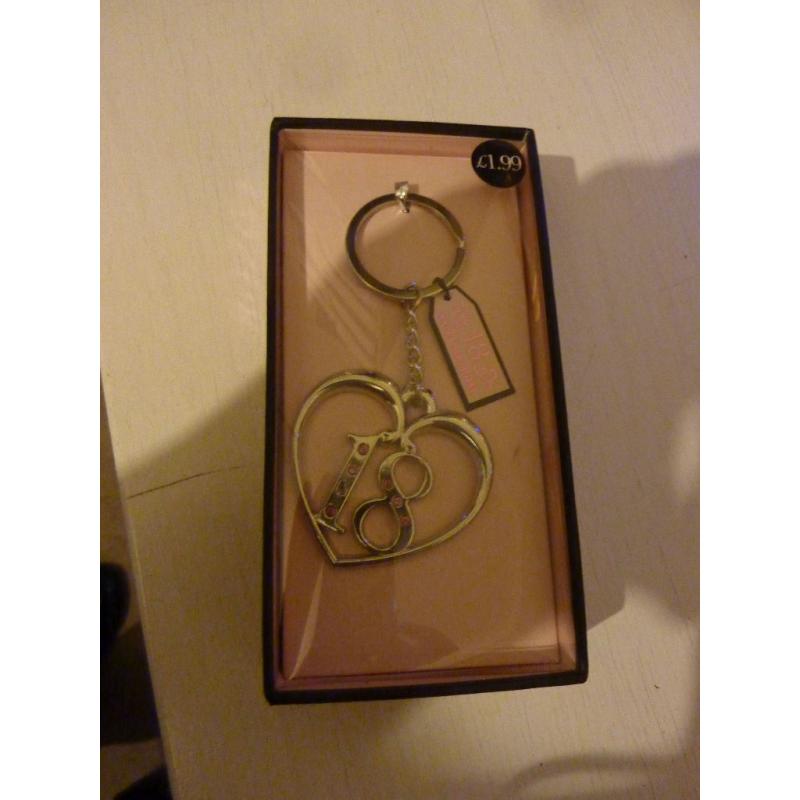 18th Birthday Key Ring, Brand New