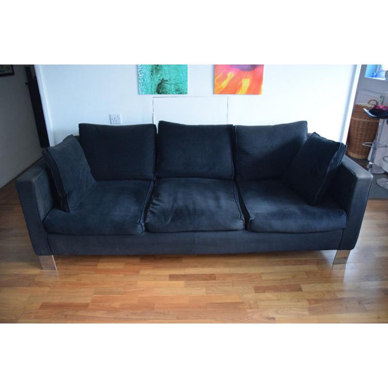 Stunning comfortable 3 seater sofa (black) for sale - self pick up in South-East London