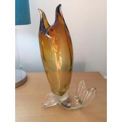 Vintage Murano Fish glass vase