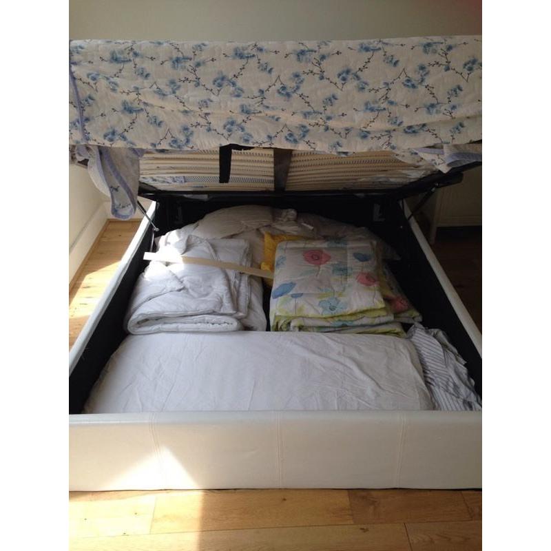 Double bed with under storage and mattress with in