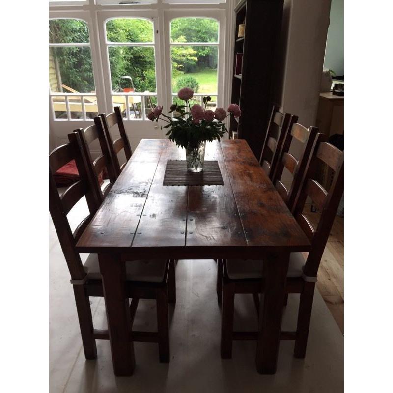 Gorgeous Indian hardwood dining table and 6 chairs