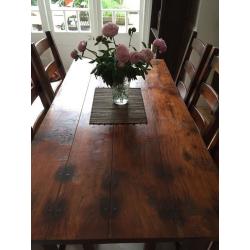 Gorgeous Indian hardwood dining table and 6 chairs