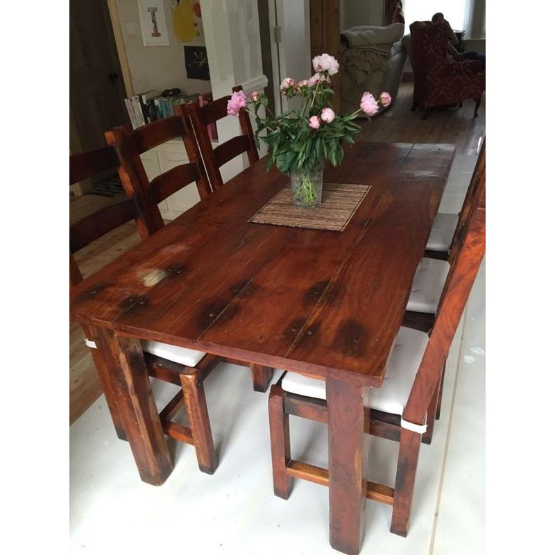 Gorgeous Indian hardwood dining table and 6 chairs