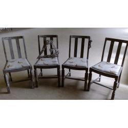 Set of 4 upcycled dining chairs