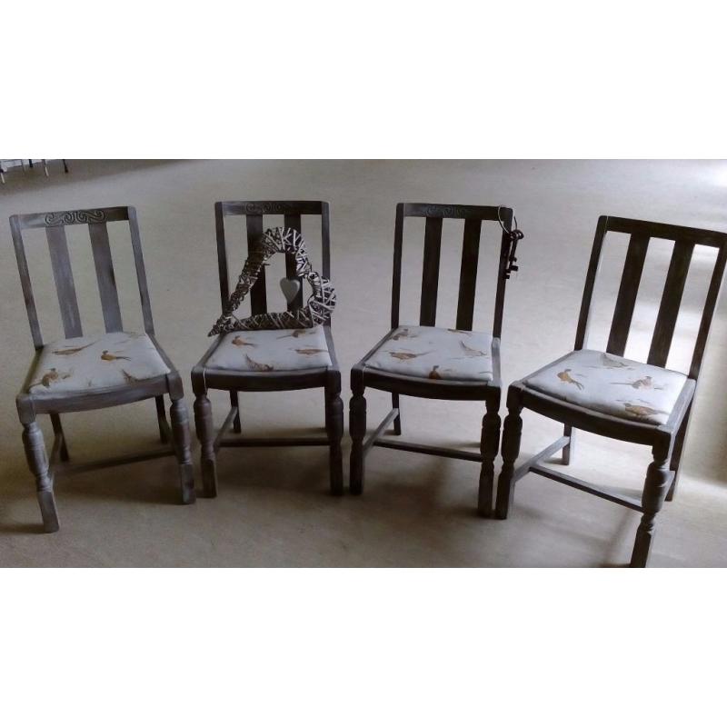 Set of 4 upcycled dining chairs