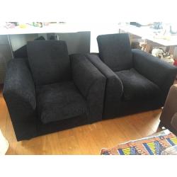 2x comfy armchairs