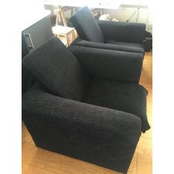 2x comfy armchairs