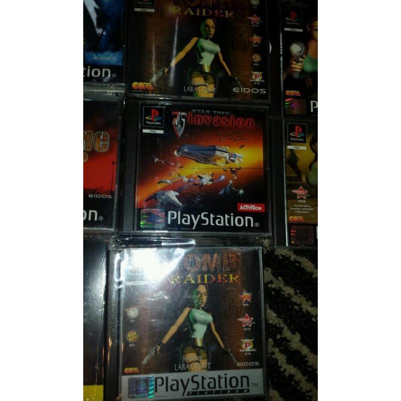 Ps1 console complete with whole tomb raider collection wonderful collection