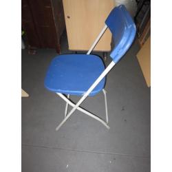 Folding chair . Blue colour .