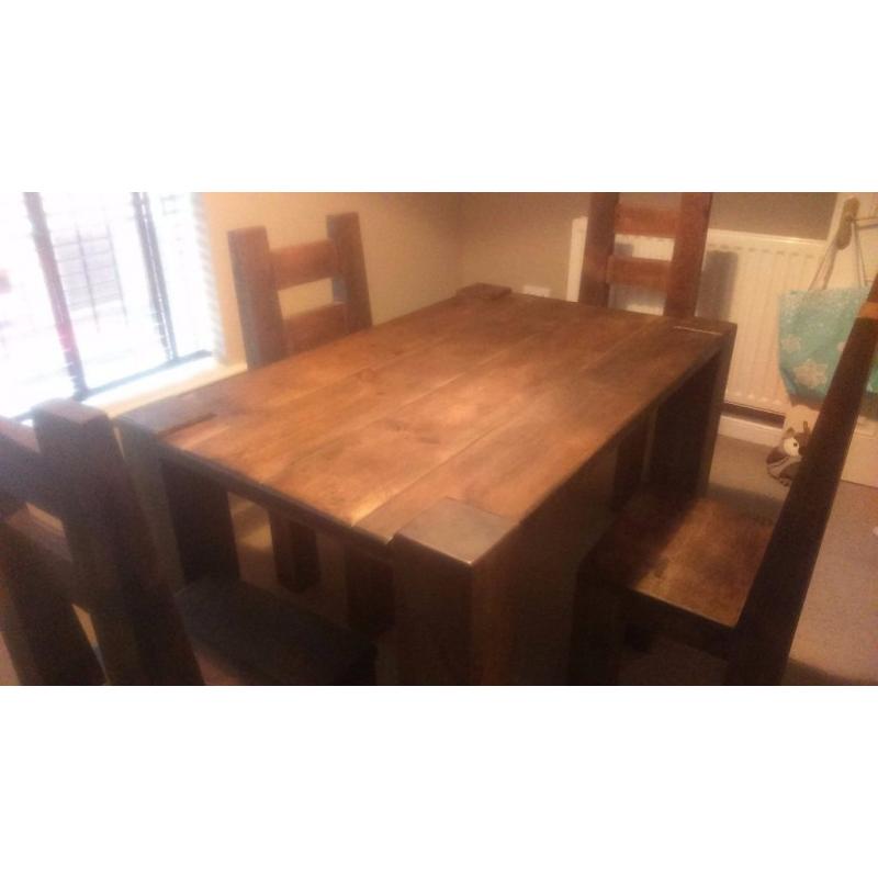 Chunky Dining room table and 4 chairs