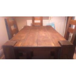 Chunky Dining room table and 4 chairs